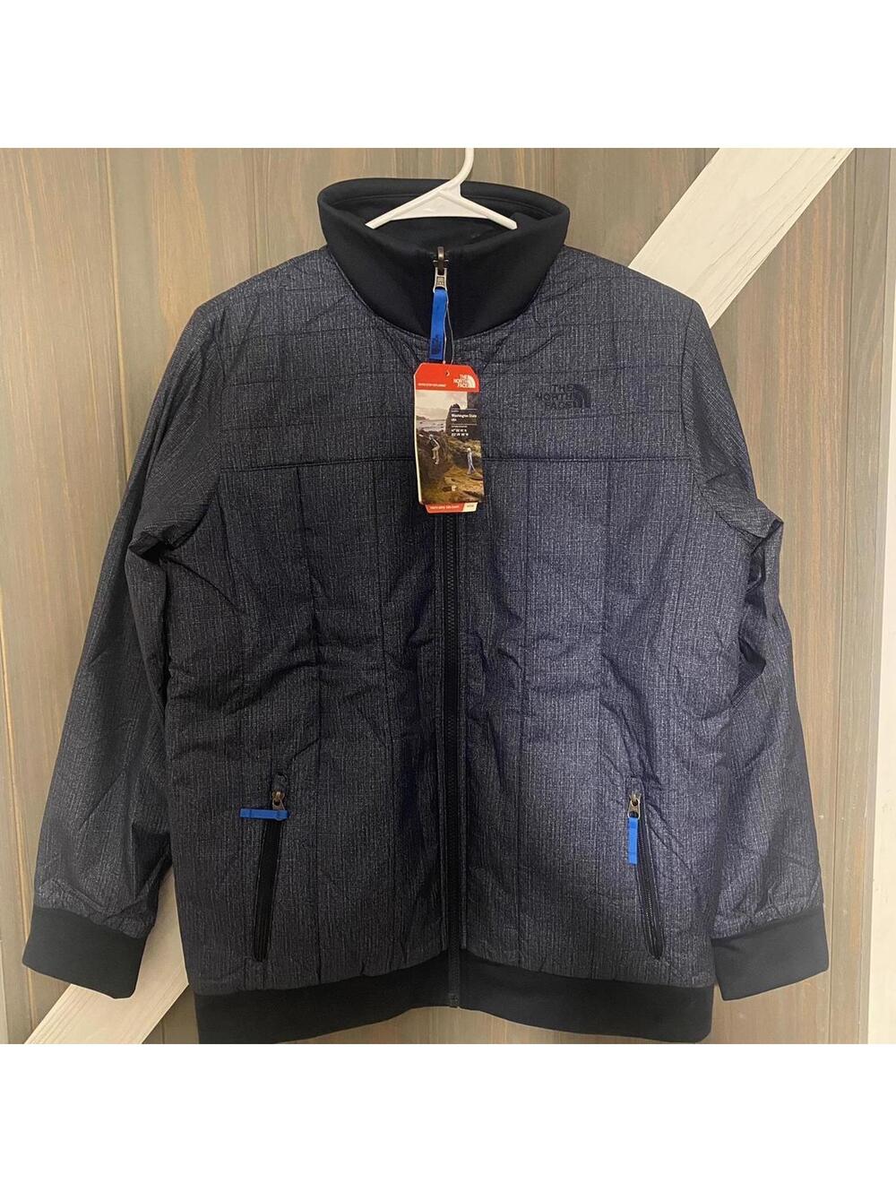 The North Face Youth B Reversible Yukon Heat-seeker Navy Blue / Tan Jacket - XL